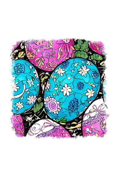 OEM Autocolant decorativ, ouă, roz, 55 cm