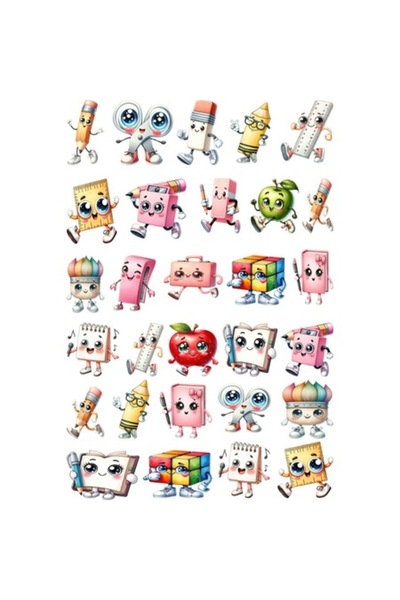 OEM Autocolant decorativ, instrumente școlare cu 29 de mini-autocolante, mult...