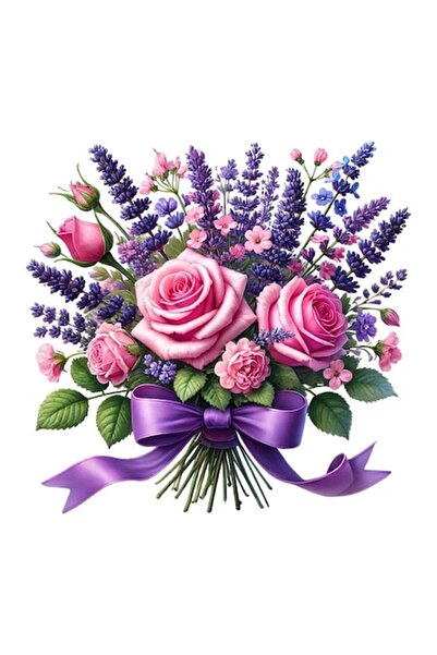 OEM Διακοσμητικό αυτοκόλλητο, μπουκέτο λουλουδιών, πολύχρωμο