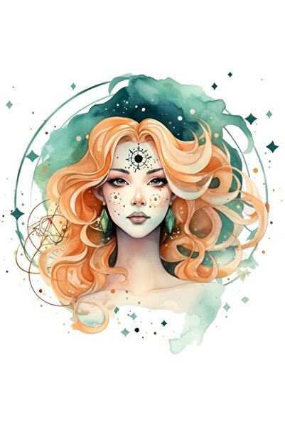 OEM Декоративен стикер, Зодия Дева, Зелен