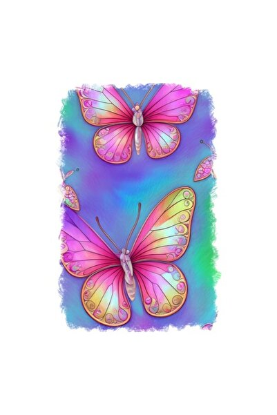 OEM Διακοσμητικό αυτοκόλλητο, πεταλούδες, ροζ, 85 εκ.