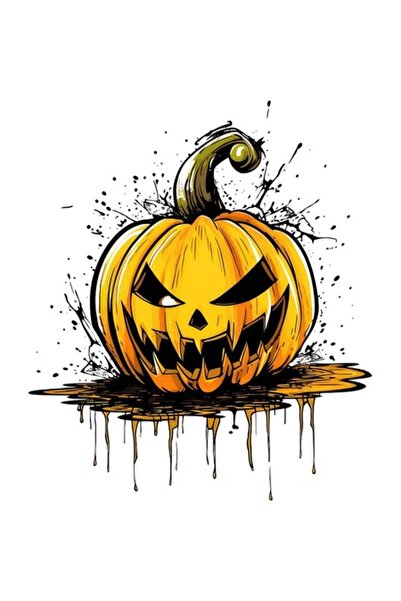 OEM Διακοσμητικό αυτοκόλλητο, Halloween, Κολοκύθα, Κίτρινο, 69 εκ.
