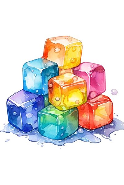 OEM Autocolant decorativ, gheață, cuburi, multicolor