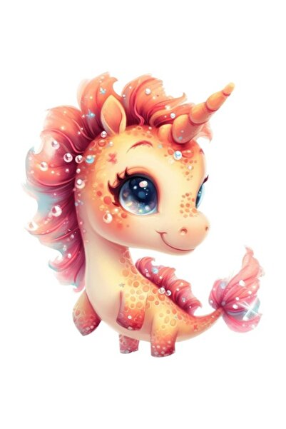 OEM Decorative Sticker, Seahorse, Orange