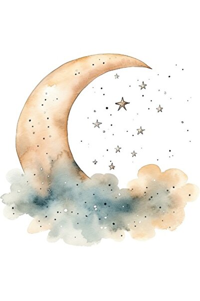 OEM Διακοσμητικό αυτοκόλλητο, φεγγάρι, καφέ