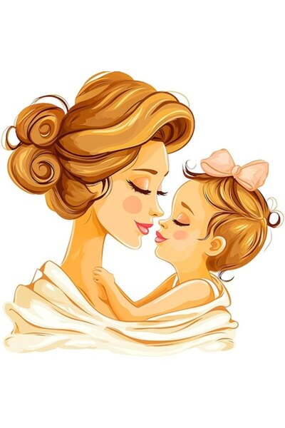 OEM Διακοσμητικό αυτοκόλλητο, Μητέρα και Παιδί, Καφέ