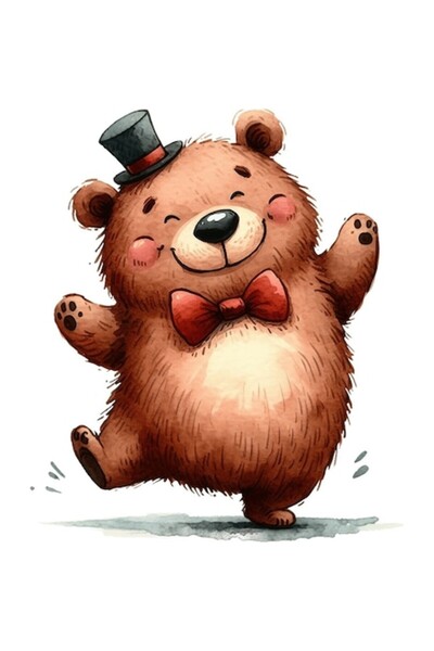 OEM Autocolant decorativ, Ursuleț, Maro