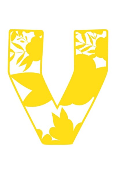 OEM Decorative Sticker, Letter V, Yellow, 70 cm