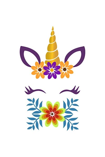 OEM Διακοσμητικό αυτοκόλλητο, μονόκερος, πολύχρωμο, 85 εκ.