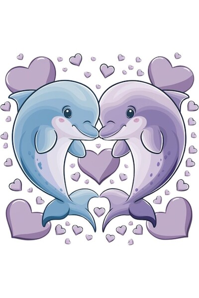 OEM Autocolant decorativ, delfini, violet