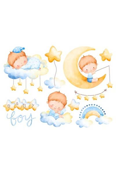 OEM Autocolant decorativ, bebeluș, lună