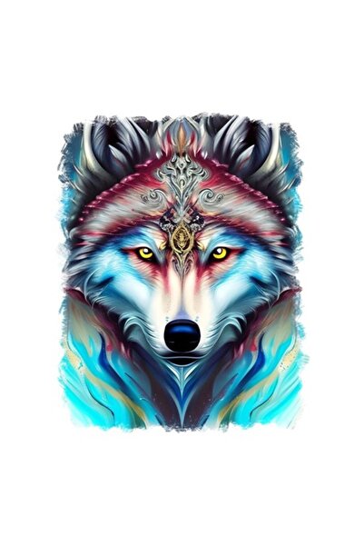 OEM Decorative Sticker, Wolf, Blue, 70 cm