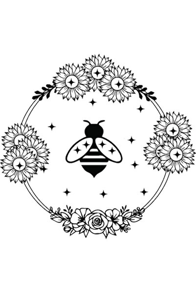 OEM Διακοσμητικό αυτοκόλλητο, μέλισσα, μαύρο, 63 εκ.