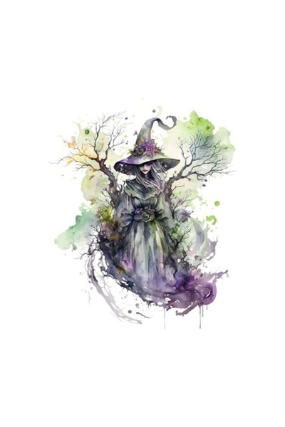 OEM Διακοσμητικό αυτοκόλλητο, Μάγισσα, Πολύχρωμο