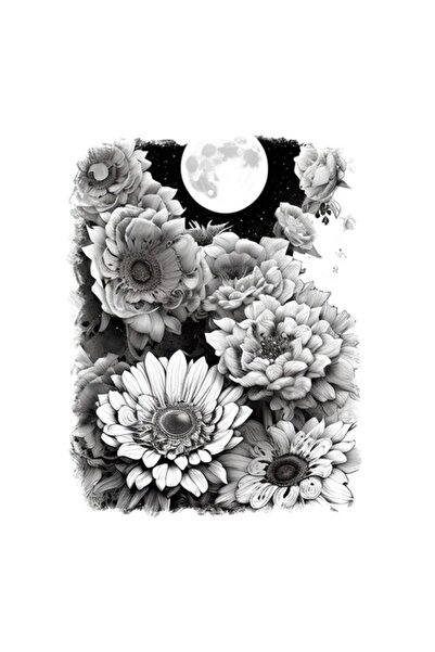 OEM Autocolant decorativ, flori, alb, 55 cm
