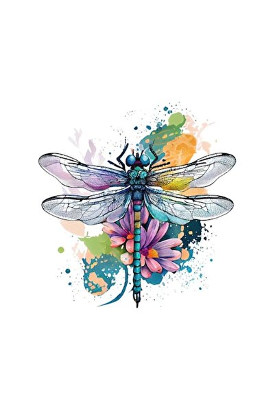 BV Autocolant decorativ, Libelulă, Albastru, 62 cm