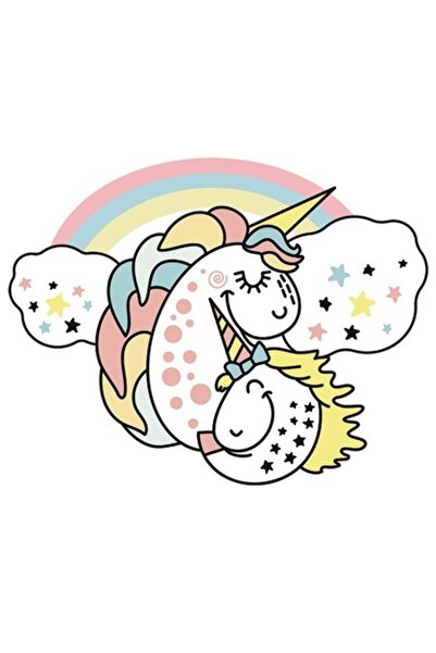 OEM Декоративен стикер, Еднорог, Многоцветен, 60 см