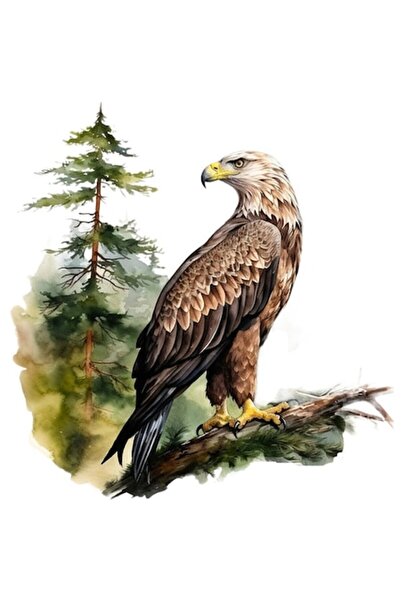 OEM Διακοσμητικό αυτοκόλλητο, αετός, καφέ