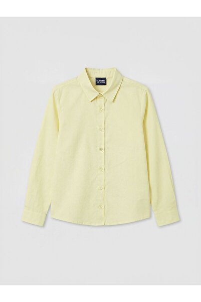 LC Waikiki Yellow Regular Fit Poplin Girls' Shirt