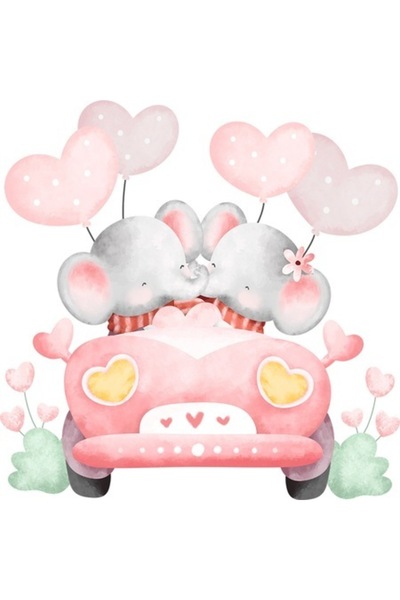 OEM Autocolant decorativ, Elefanți iubitori