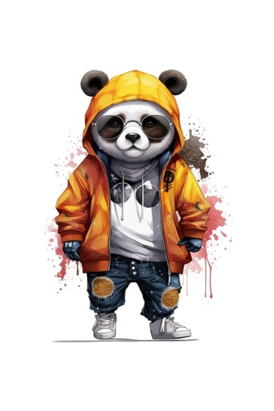OEM Διακοσμητικό αυτοκόλλητο Hip Hop Panda