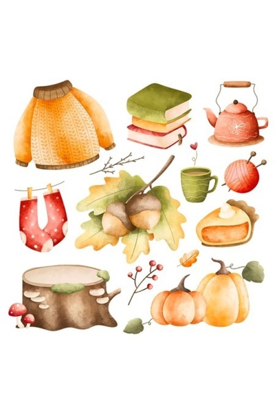 OEM Διακοσμητικό αυτοκόλλητο, στοιχεία φθινοπώρου