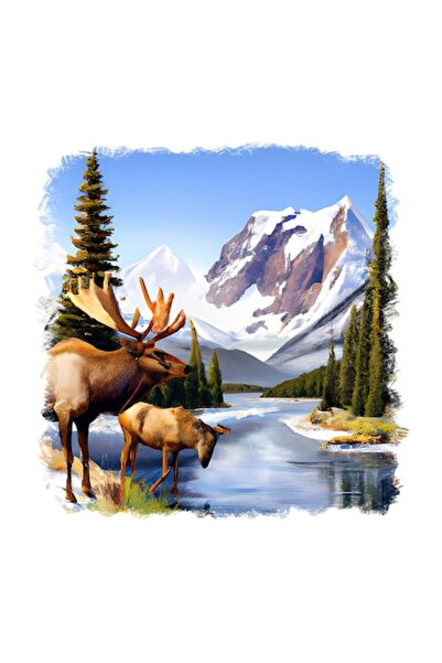 OEM Διακοσμητικό αυτοκόλλητο, ελάφι, καφέ, 55 εκ.