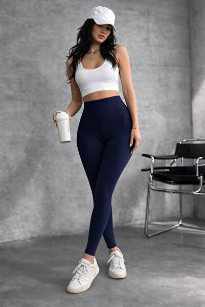 bb butik basic بنطلون ضيق عالي الخصر يبرز انحناءات الجسم R8017