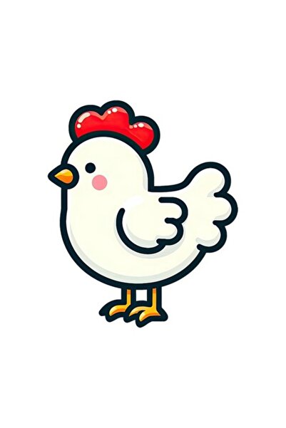 OEM Διακοσμητικό αυτοκόλλητο, Κότα, Λευκό