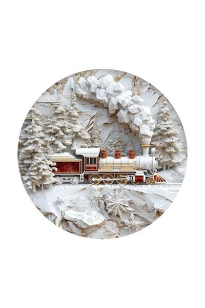 OEM Autocolant decorativ de Crăciun, trenuleț, alb