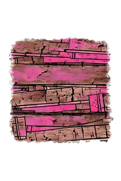 OEM Διακοσμητικό αυτοκόλλητο, ξύλο, ροζ, 55 εκ.