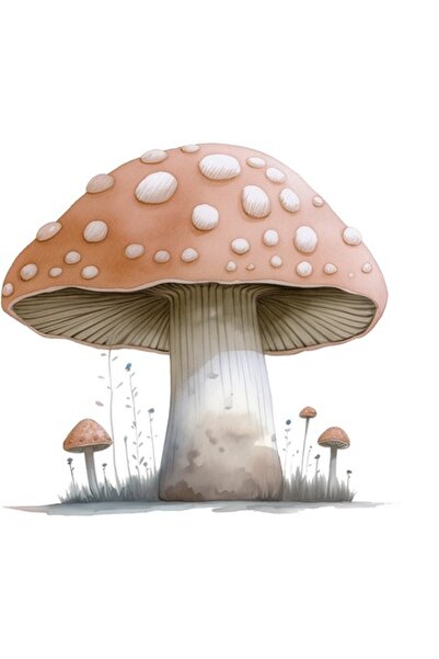 OEM Decorative Sticker, Mushroom, Brown