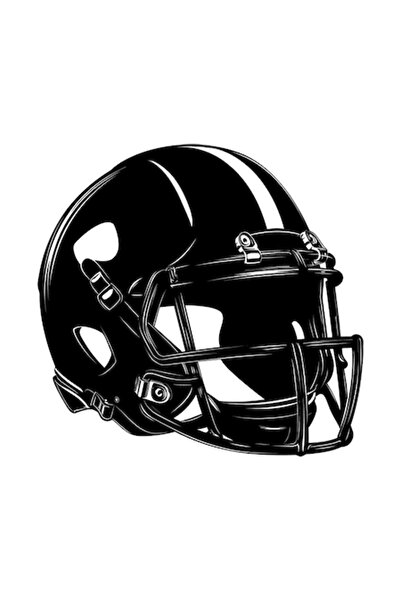 OEM Autocolant decorativ, fotbal american, cască, negru