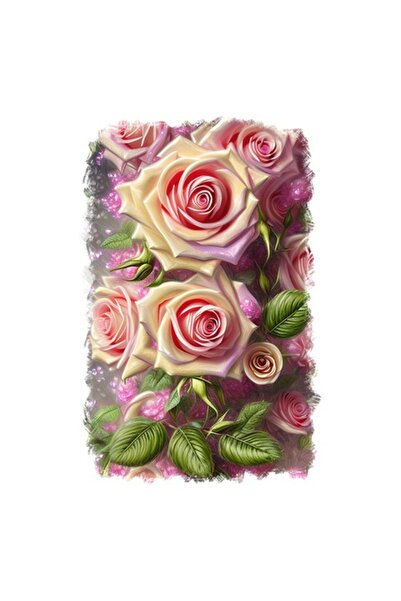 OEM Διακοσμητικό αυτοκόλλητο με τριαντάφυλλα, ροζ, 85 εκ.