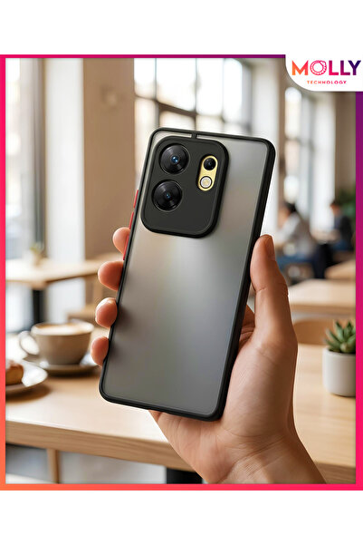 Molly حافظة سيليكون شفافة بلون أسود غير لامع لهاتف إنفينيكس زيرو 30 4G - هوسكارل