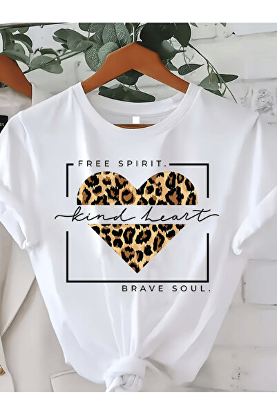 gencerco Μπλουζάκι Premium Oversize με στάμπα Leopard Heart