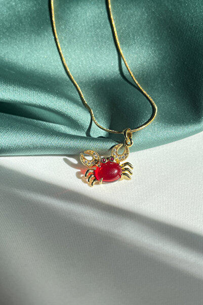 Berilya Aksesuar Steel Necklace with Crab Figure