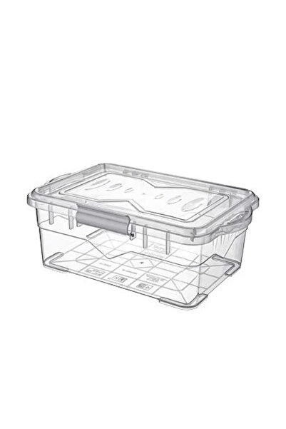 Borox حاوية تخزين بلاستيكية بغطاء قابل للقفل شفاف 1 لتر