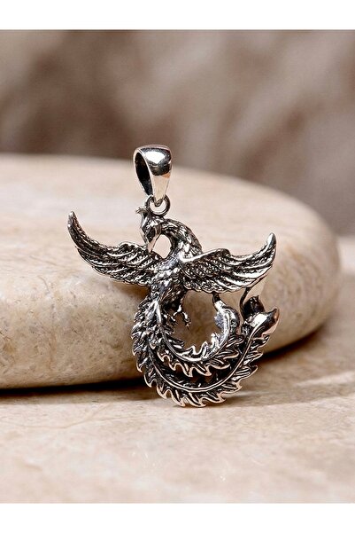 Ebrar Silver Gümüş Anka Kuşu Kolye Ucu 925 Ayar Gümüş Zümrüdüanka Kuşu Unisex...
