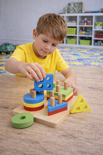 Toys لعبة تعليمية خشبية للأطفال – لعبة تركيب الأشكال وتنمية الذكاء