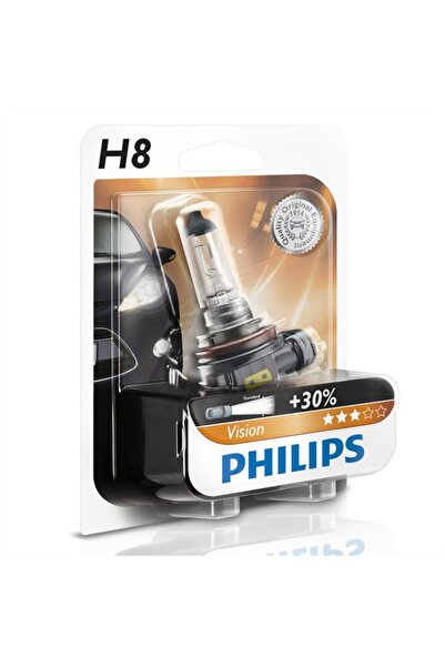 Philips Vision +30% H8 35W 12V 12360B1 Halogen Car Headlight Bulb