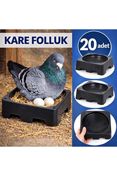 AN-GA AVM Güvercin Kare Folluk, 20 Adet Kare Güvercin Folluğu Pıgeon Kümes ek...
