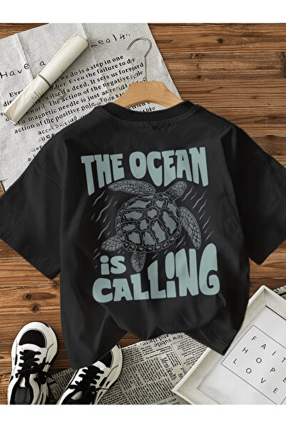 gencerco Ο ωκεανός καλεί - Τυπωμένο Premium Oversize T-shirt