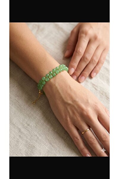 MDGS COLLECTİON Green Beaded Striped Bracelet