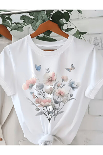 gencerco Μπλουζάκι Premium Oversize με στάμπα λουλουδιών
