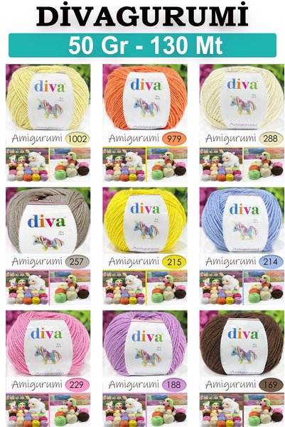 Diva İplik Divagurumi 214 Bebe Blue (Pachet de 10) - 500 Gr - Fir Amigurumi