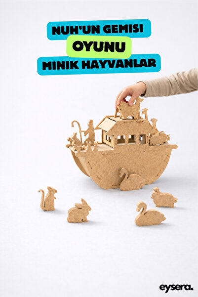eysera Ahşap Nuh'un Gemisi Çocuk Aktivite & Hobi Oyuncak, Montessori Eğitici Set