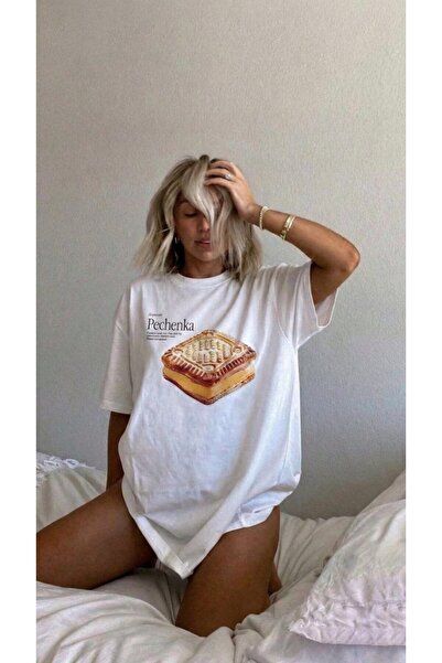 Noi Belis تي شيرت محبوك كبير الحجم مطبوع SS26TS0027