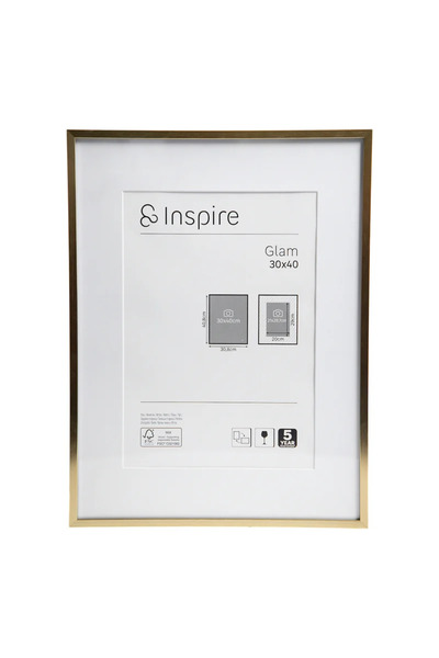 Inspire Glam photo frame, 21 x 29.7 cm, metal, Brass