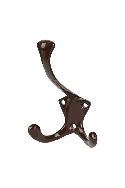 OEM Cuier perete, o agatatoare tripla, metal, 16 cm, maro